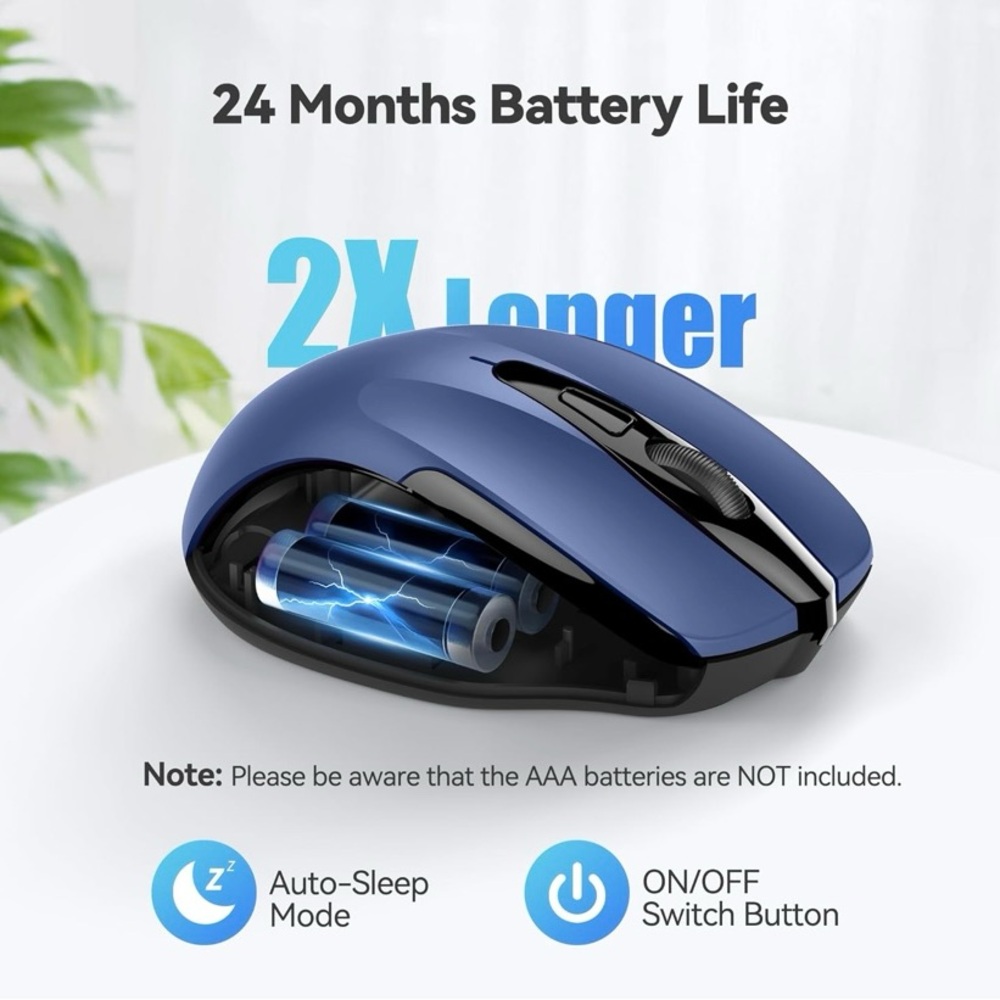🆕 TECKNET Navy Wireless Mouse - Picture 7 of 9